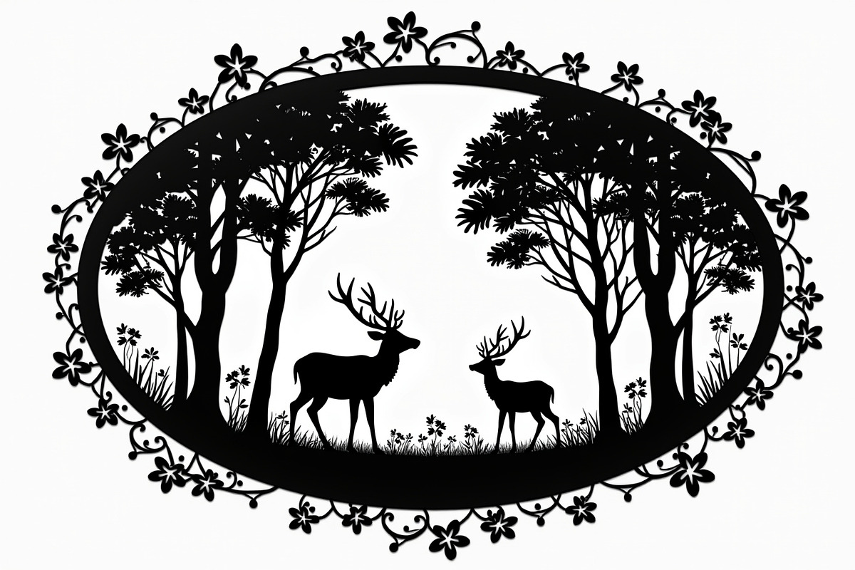 Deer Forest Border Frame Set, an Illustration by Creativeshirt (Photo 6 of 7)