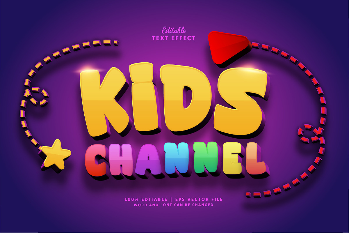 Text Effect Kids Channel, a Layer Style Add-On by Navy Graphic (Photo 1 of 2)