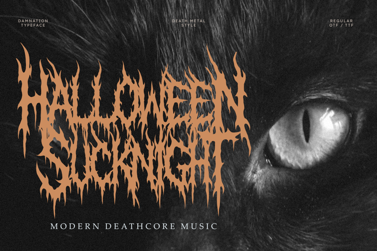 Damnation - Death Metal Font, a Symbol Font by Masyafi Studio (Photo 3 of 9)