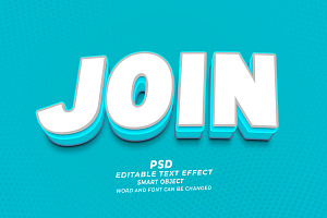 Join PSD 3d Editable Text Effect