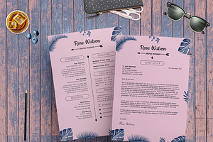 Jungle Blue-Pink Resume Template