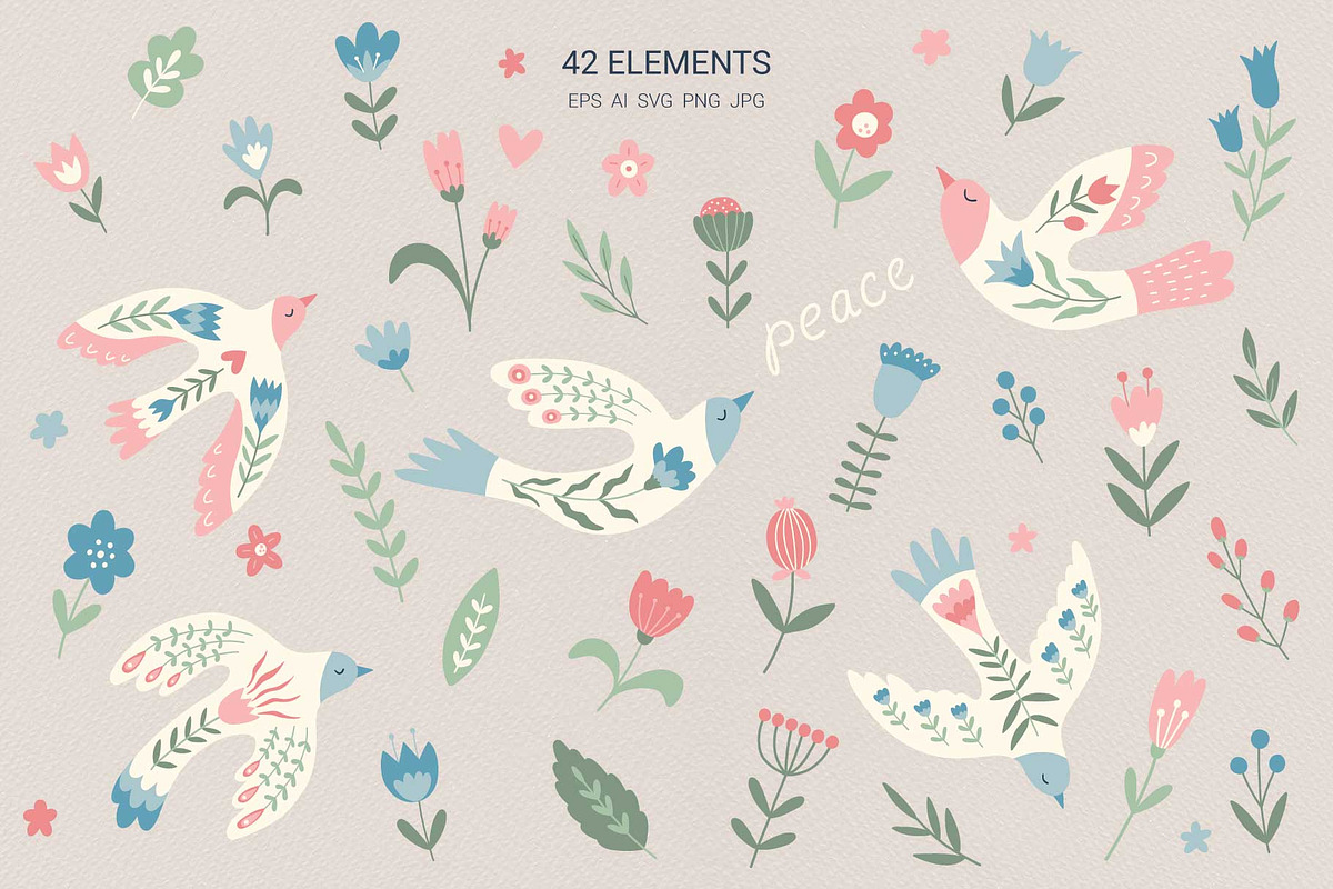 Birds and Flowers. Folk Art, a Decorative Illustration by Irina Ostapenko (Photo 2 of 9)