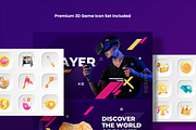 Player - Game Google Slides Template, a Presentation Template by Flat Icons (Thumbnail 3 of 7)