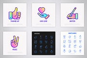 Gestures | 16 Thin Line Icons Set, an Outline Icon by Alex Blogoodf (Thumbnail 6 of 7)