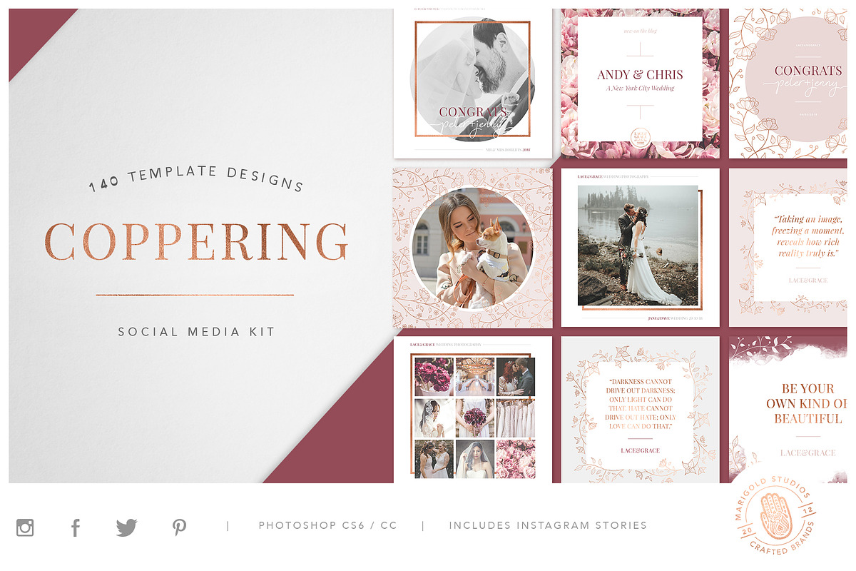 COPPERING | Social Media Kit, a Social Media Template by Marigold Studios (Photo 1 of 14)