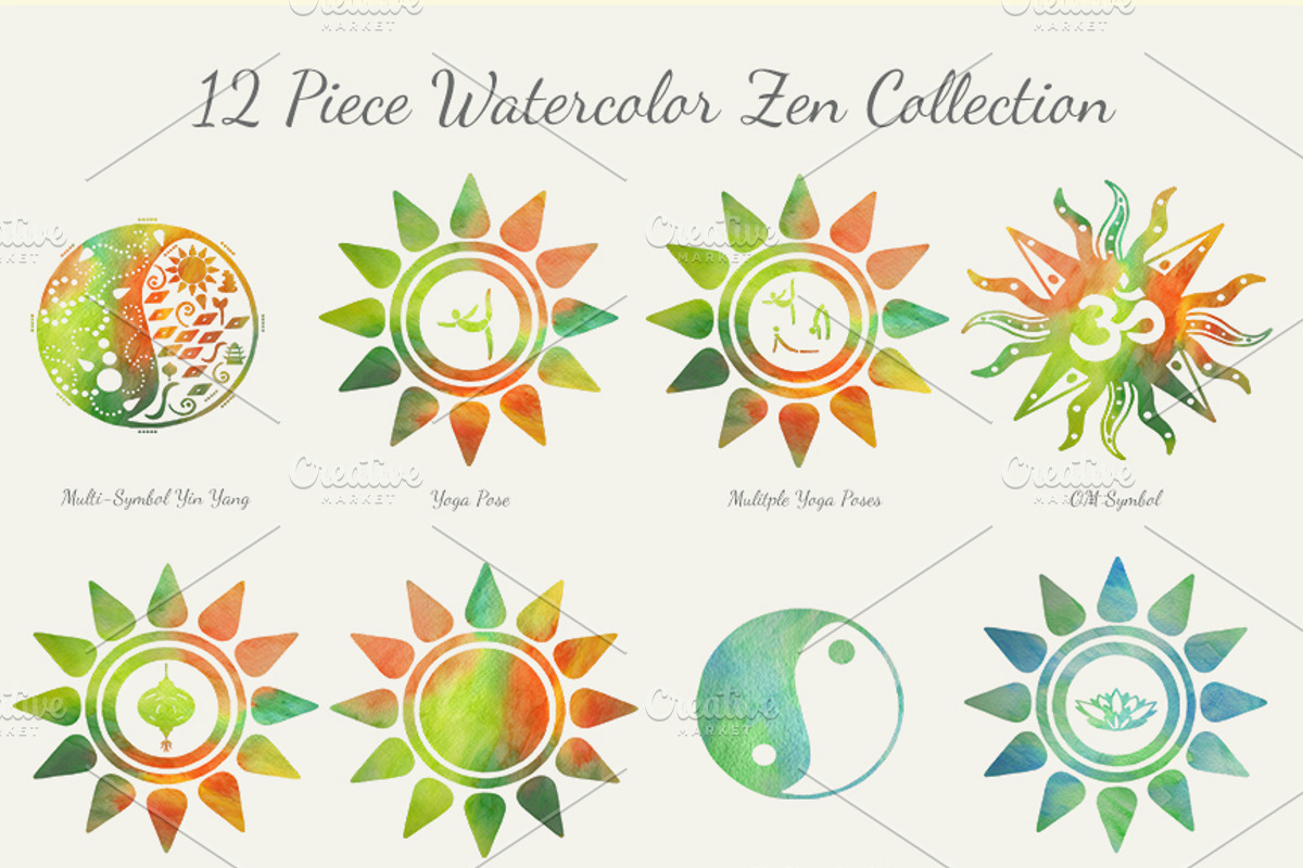 Hand Sketched Watercolor Zen & More, an Illustration by Le Paper Cafe (Photo 1 of 4)