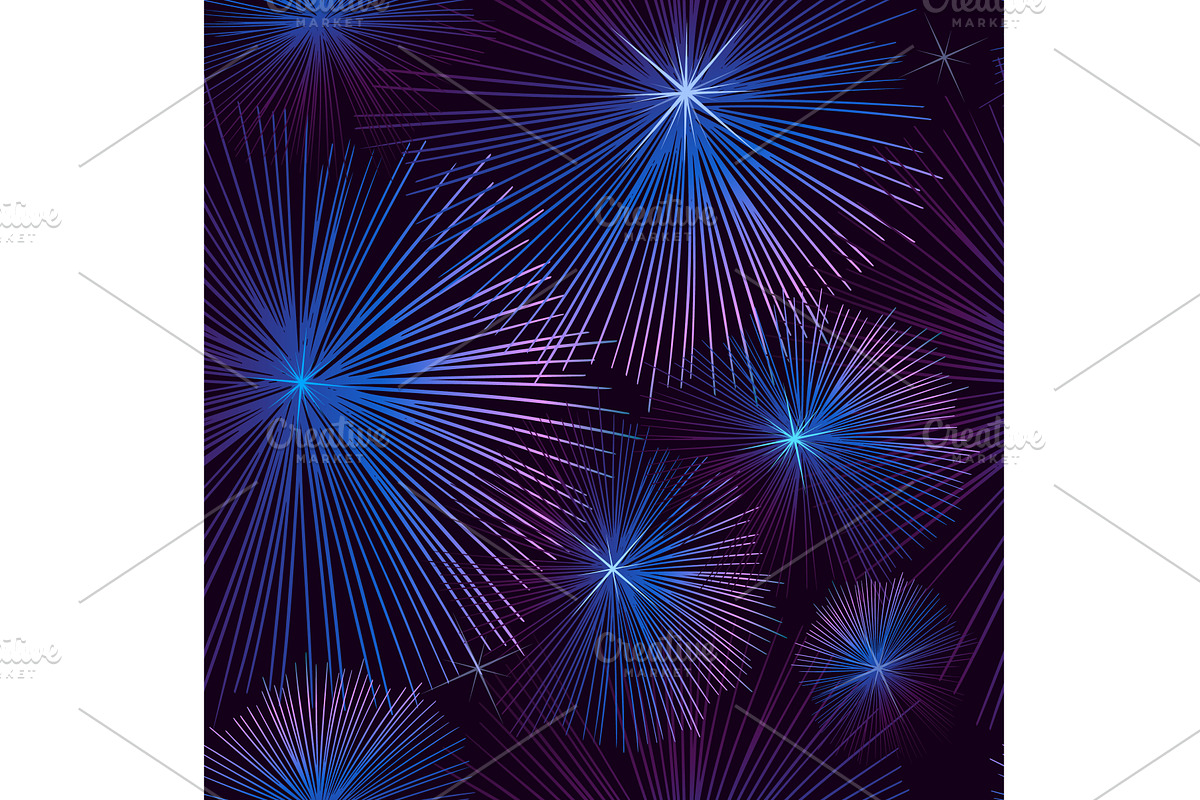 blue fireworks seamless background, a Texture Illustration by Nenahliadava Design