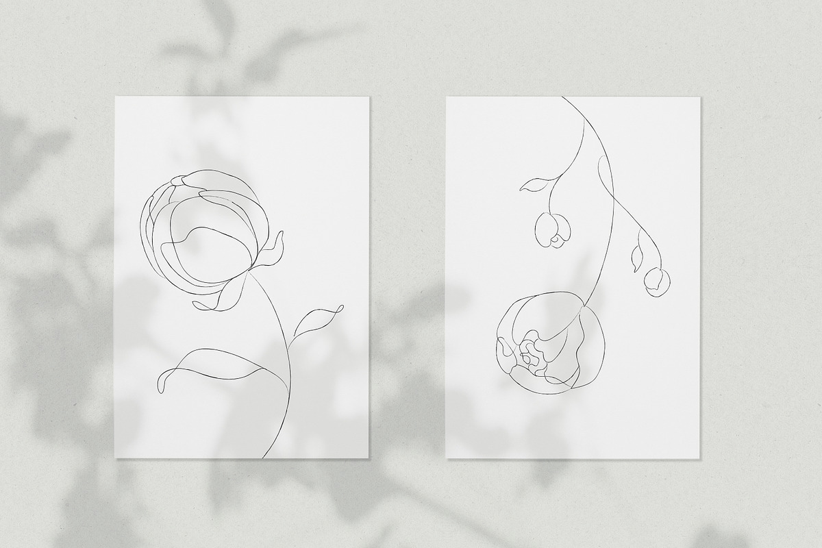 Minimalist Peony Line Sketches, a Decorative Illustration by Galerie Design Studio (Photo 7 of 10)