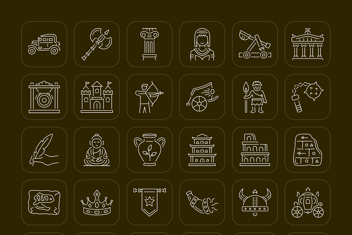 History Icon Art Set, an Outline Icon by Prosymbols (Photo 7 of 7)