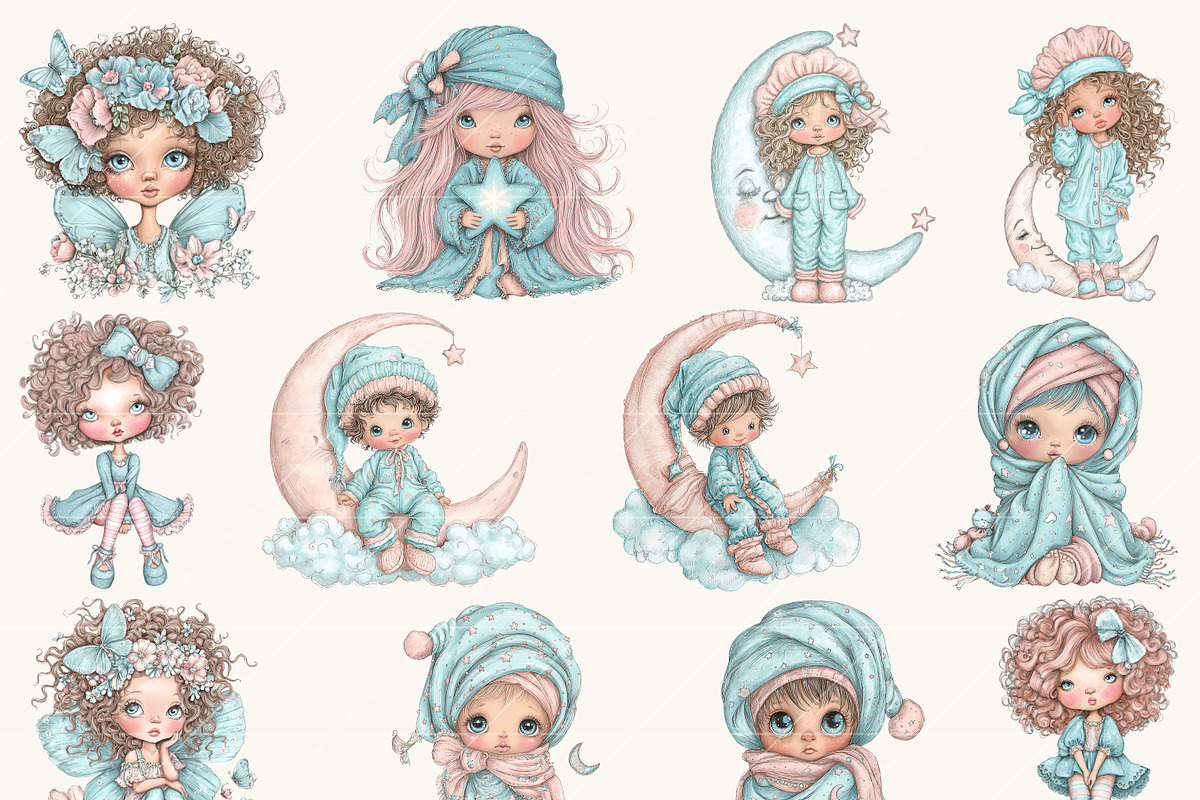 Watercolor Dreamy Fantasy Kids, a Person Illustration by BusyDaydesign (Photo 2 of 9)