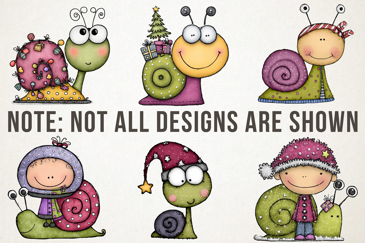 Christmas Cartoon Snail Clipart, an Illustration by RobertsArt (Photo 4 of 7)