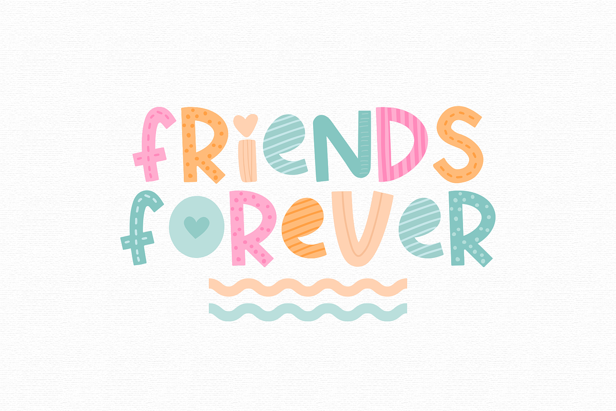 Playful Font with Fun Rainbow Patterns preview 3