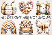 Boho Pastel Easter Clipart Bundle, an Illustration by RobertsArt (Thumbnail 4 of 6)
