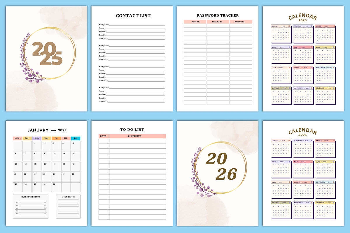 2025-2030 monthly planner Canva, a Stationery Template by Designmela01 (Photo 5 of 10)