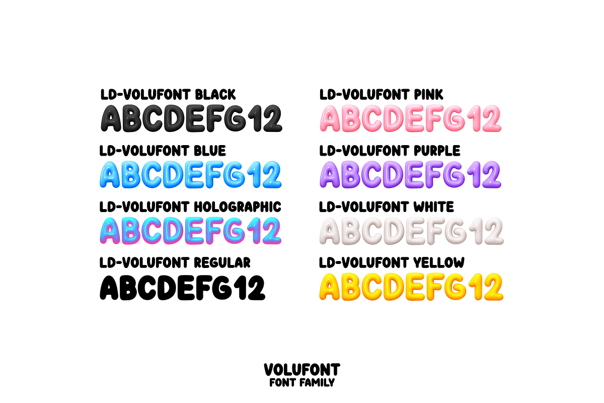 VOLUFONT. 3D OTF SVG Fonts, a Symbol Font by Luxfont (Photo 11 of 14)