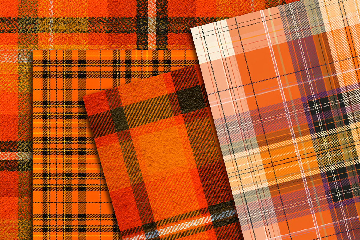 Orange Plaid Halloween Paper 12x12, a Texture Illustration by Area (Photo 5 of 17)