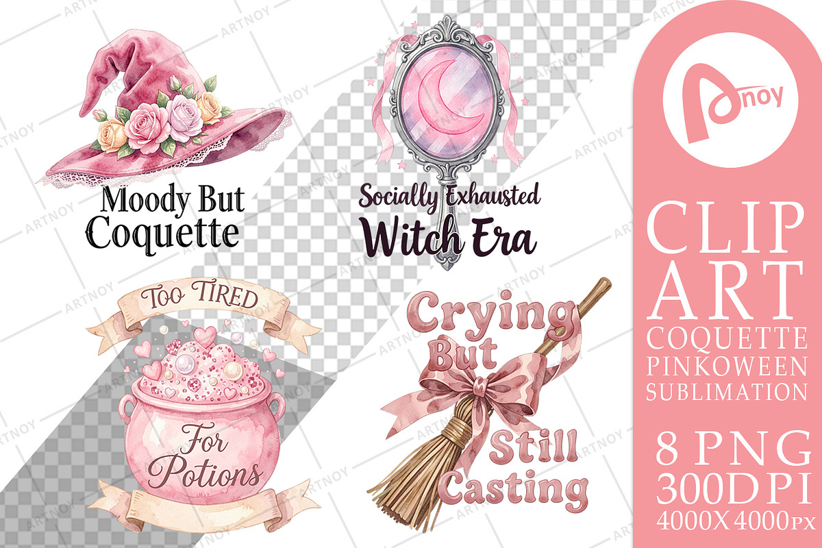 Coquette Pinkoween Sublimation, a Seasonal Illustration by Artnoy (Photo 8 of 18)
