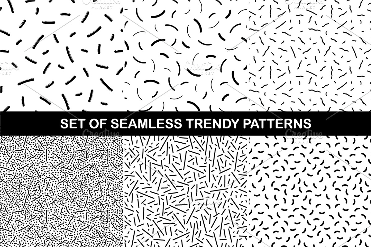 B&W seamless trendy patterns, a Pattern Graphic by ExpressShop