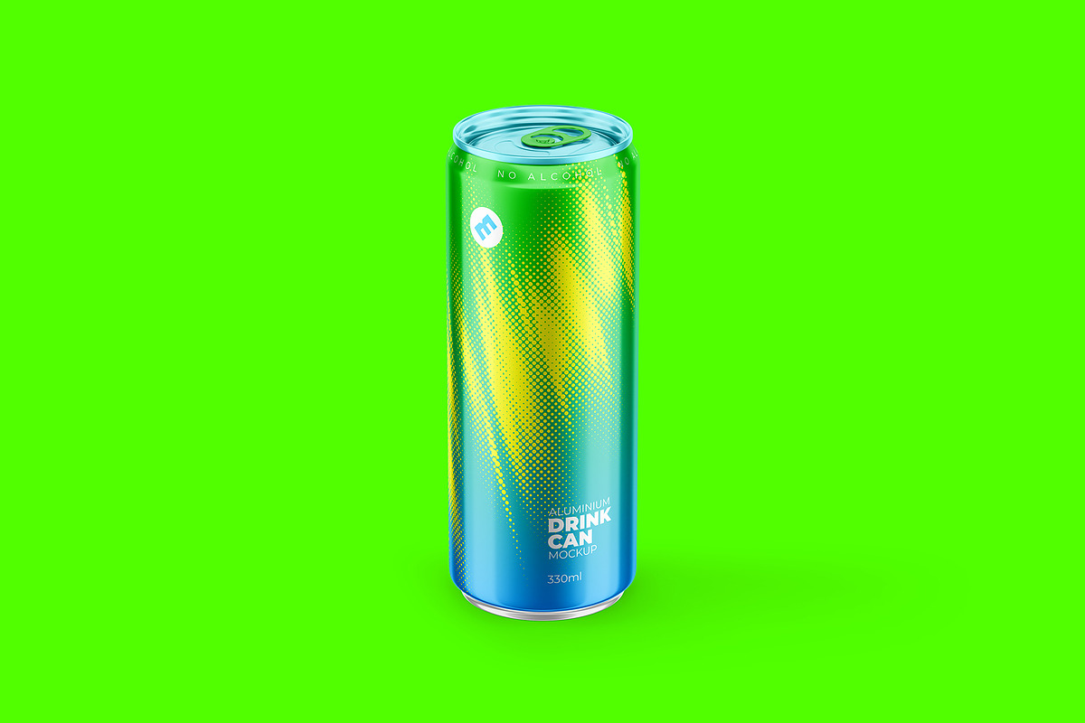 Sleek 330ml Aluminium Can Mockup, a Packaging Mockup by easymock (Photo 8 of 11)