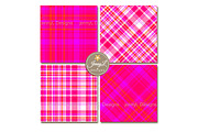 Neon Valentine Plaid Digital Papers, a Pattern Graphic by JennyL Designs (Thumbnail 4 of 8)