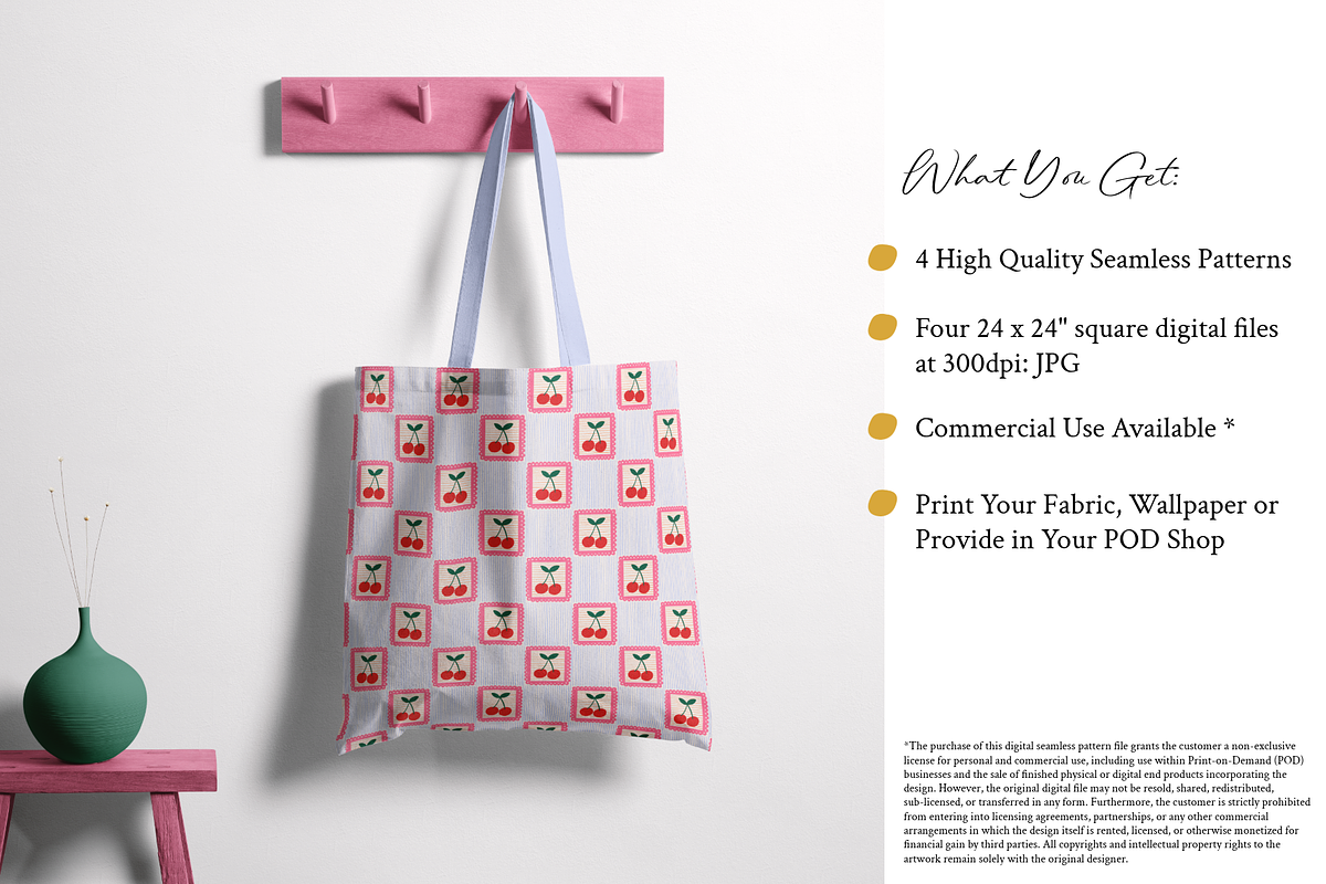 Cherries and Stripes Pattern Bundle, a Pattern Graphic by Pesky Cat Studio (Photo 5 of 7)