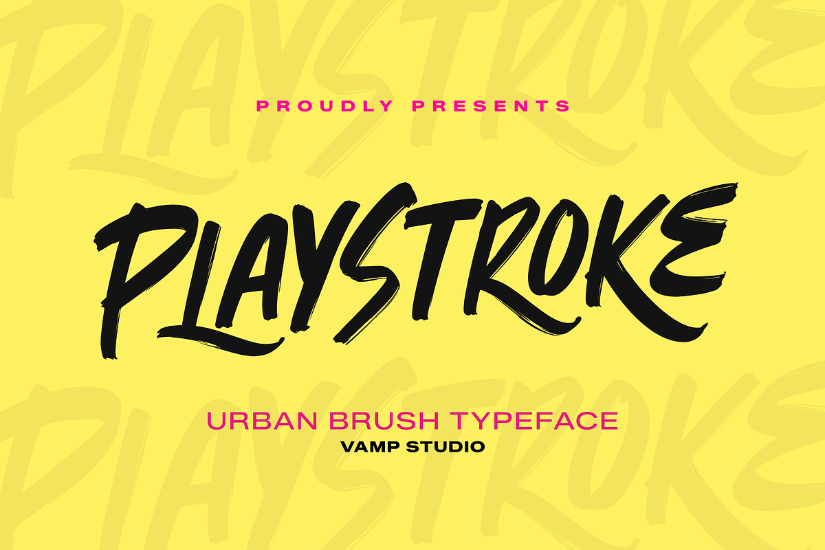 Playstroke – Urban Brush Font, a Script Font by Vampstudio (Photo 1 of 7)