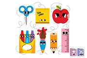 Cute Cartoon School Stationery Set, an Object Graphic by MISS CHATZ (Thumbnail 2 of 3)