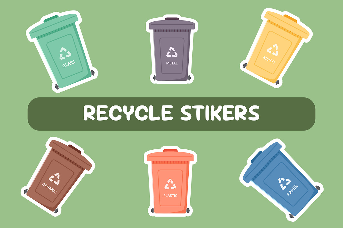Eco recycle stickers, an Object Graphic by Sabina_Ava