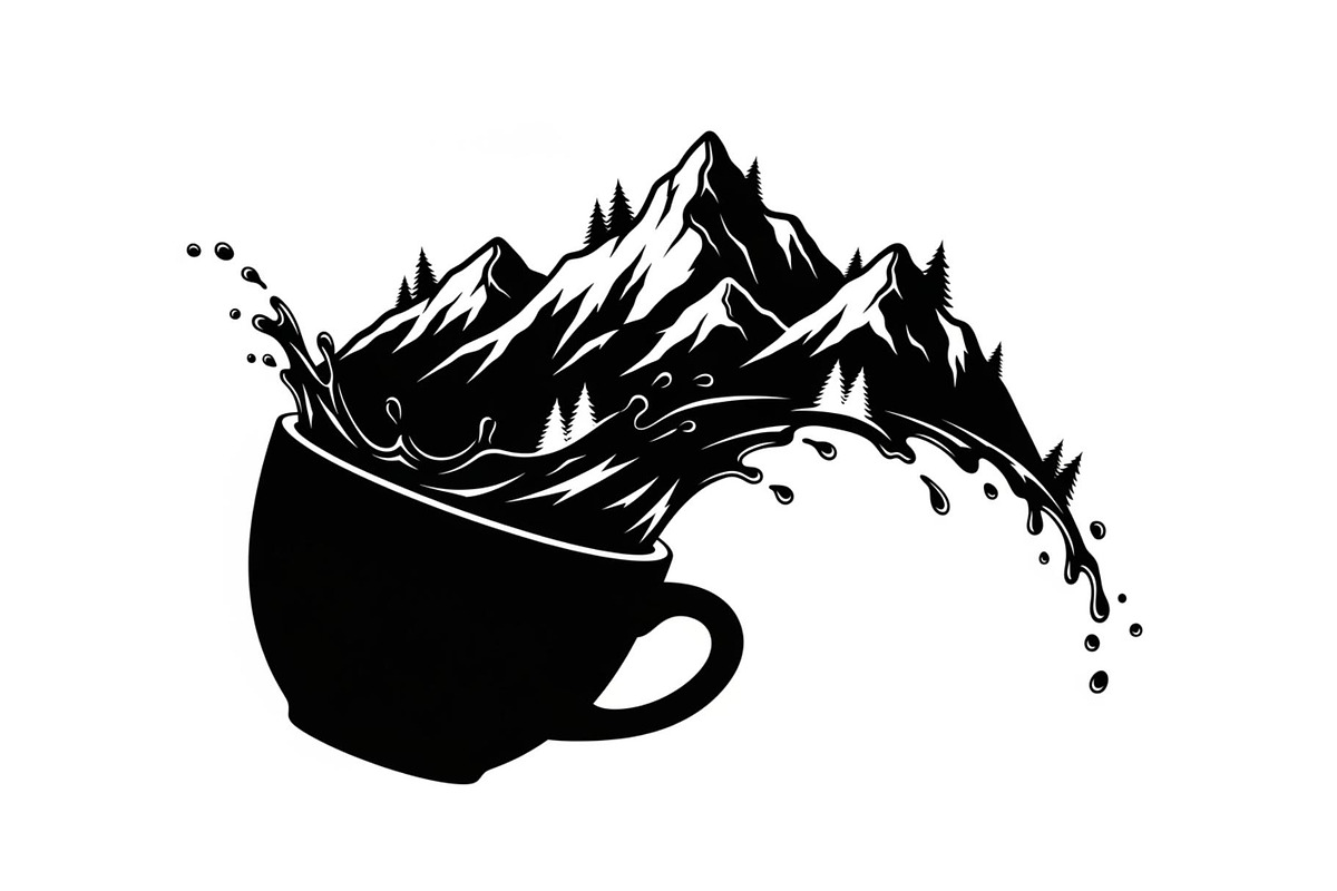 Mountain Coffee Cup Bundle, an Object Illustration by yasushie (Photo 19 of 31)