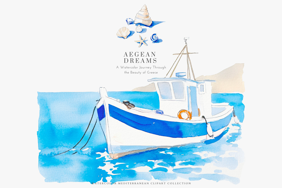 greek clipart mediterranean set, a Decorative Illustration by Patishop Art (Photo 6 of 10)