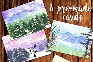 Watercolor Winter Landscape Creator