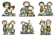 Christmas family Clipart, an Illustration by DreamArtGraphic (Thumbnail 5 of 5)