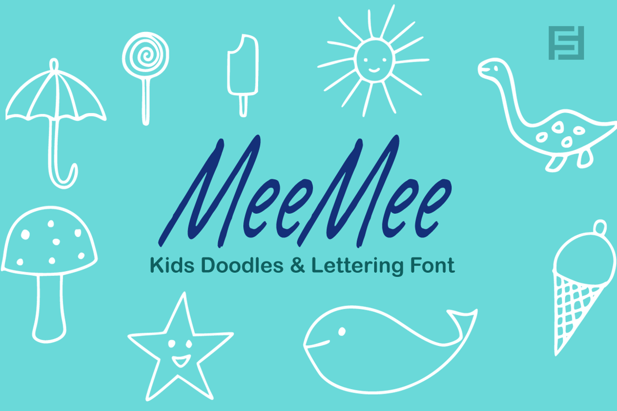 MeeMee Kids Doodles & Lettering Font, a Symbol Font by Designova® (Photo 1 of 6)