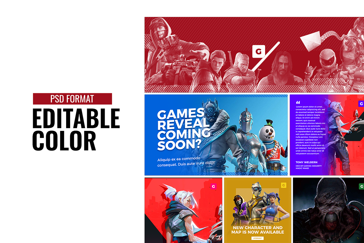Gaming Social Media Templates Kit, a Social Media Template by Creathift (Photo 2 of 7)