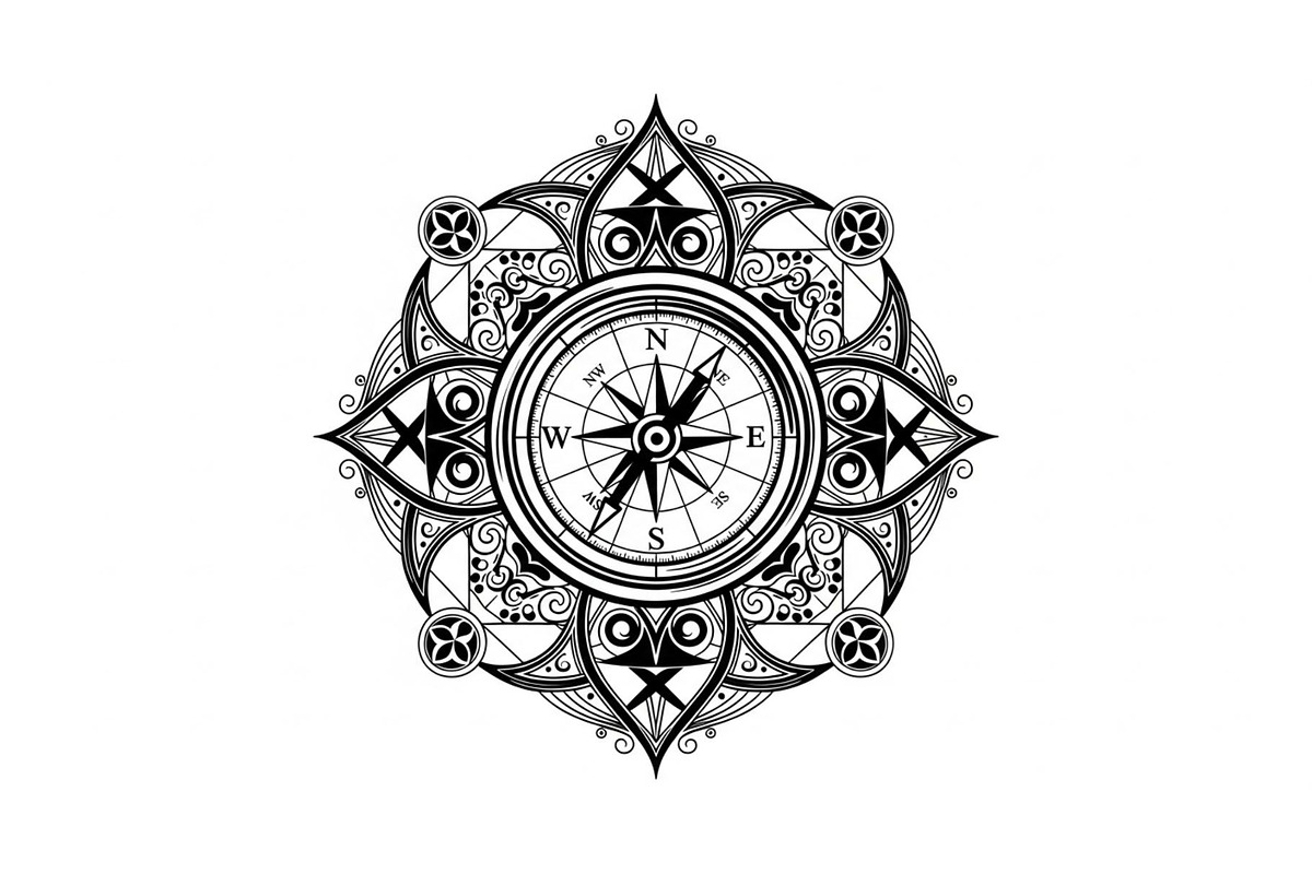Ornamental Compass Rose SVG Bundle, an Illustration by Gaye Art (Photo 22 of 31)