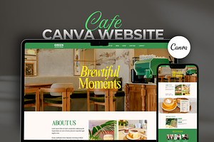 Cafe Canva Website Template, a Websites & App Template by MiavoDesign