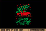 Vintage Wagon Christmas Retro SVG, a Seasonal Illustration by Handy Arts Studio (Thumbnail 1 of 3)