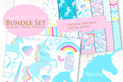 Magical Unicorns, Einhorn, Blue, an Illustration by Mia's Graphic Design (Thumbnail 3 of 9)