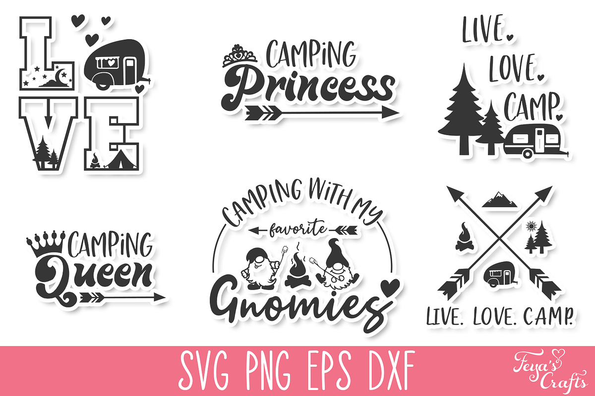 Camping Quotes Bundle, an Illustration by Anastasia Feya (Photo 7 of 8)
