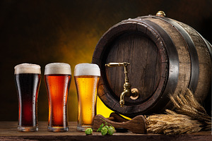 Glasses of different beer, a Food & Drink Photo by Volff