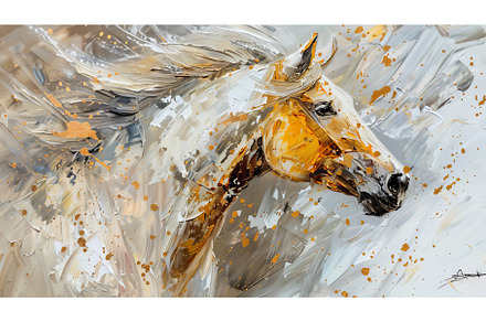 Abstract oil painting. Gold, horse, an Abstract Photo by ZinetroN