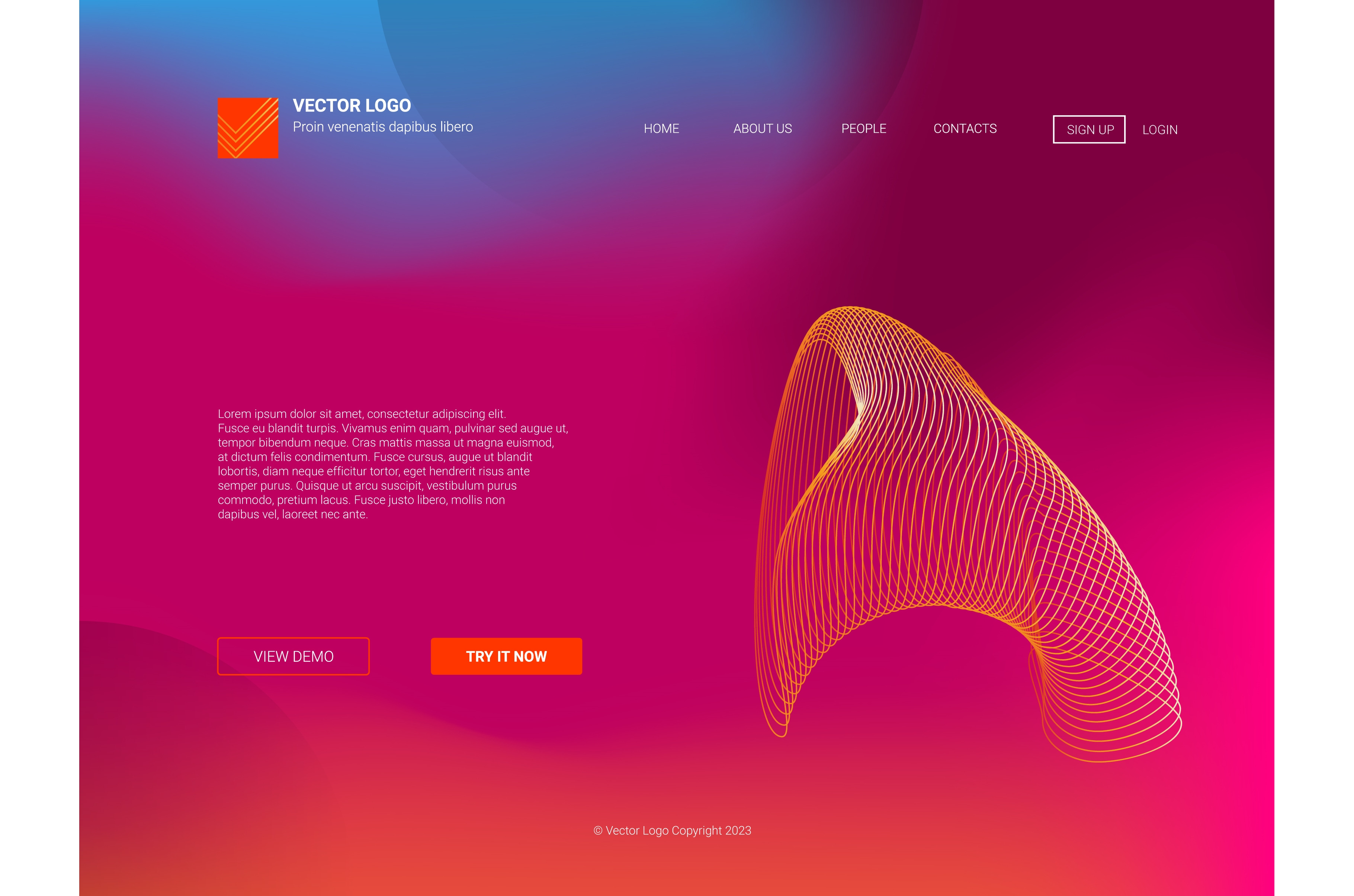 Responsive landing page web template, a Technology Illustration by ...