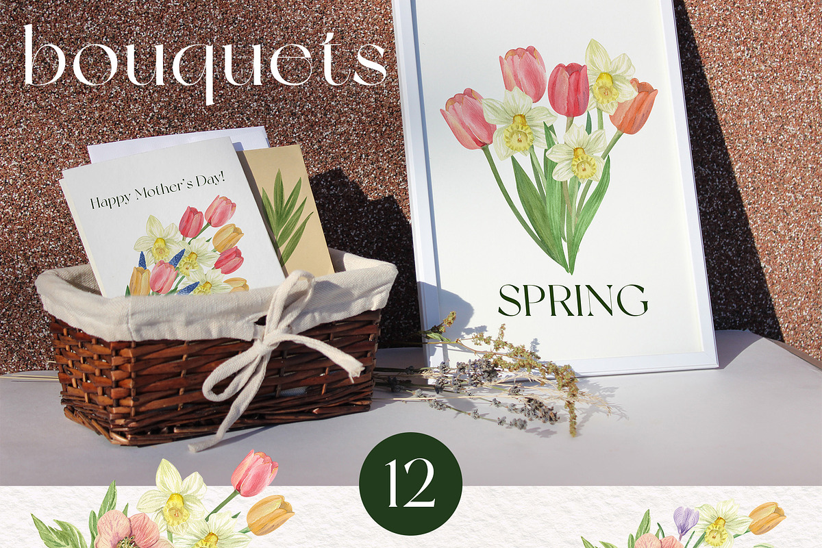 Spring Garden Flowers Watercolor, an Illustration by Catch the Dream Art (Photo 3 of 8)