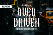 Over Driven - Racing Font, a Serif Font by QR Design Studio (Thumbnail 1 of 6)
