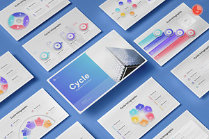 Cycle Infographic PowerPoint, a Presentation Template by Pixslides