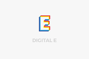 Digital E lettermark, a Branding & Logo Template by MuzaInspires