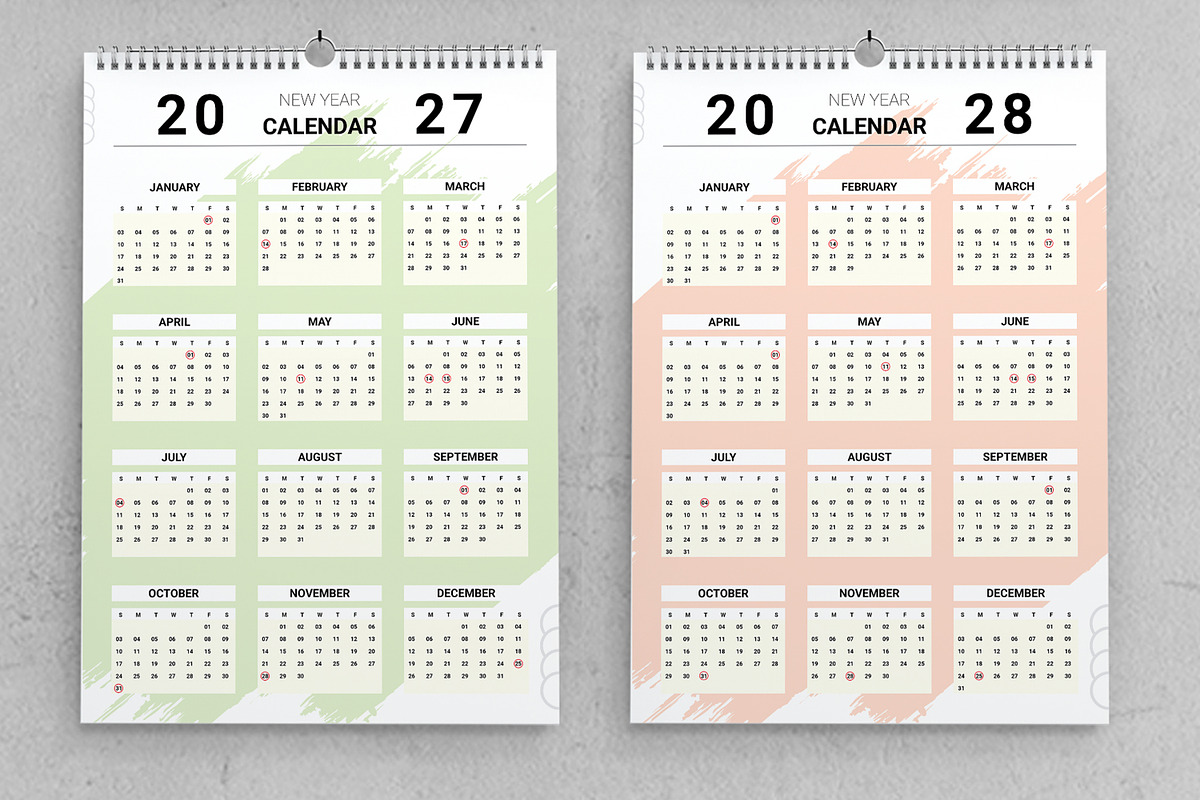 Wall Calendar Set 2025 To 2030, a Stationery Template by MightyDesign (Photo 4 of 8)