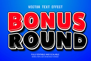 Bonus Round Vector 3d Editable Text