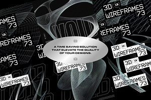 3D Chrome Wireframes - 73 Shapes