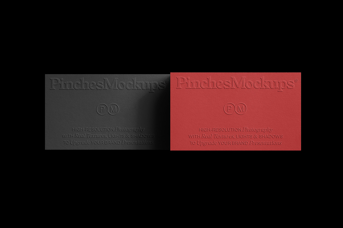 Embossed Business Cards Mockup, a Product Mockup by PinchesMockups© (Photo 6 of 6)